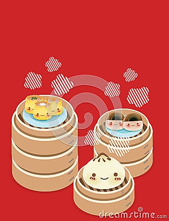 Cute Dim sum Stock Photo