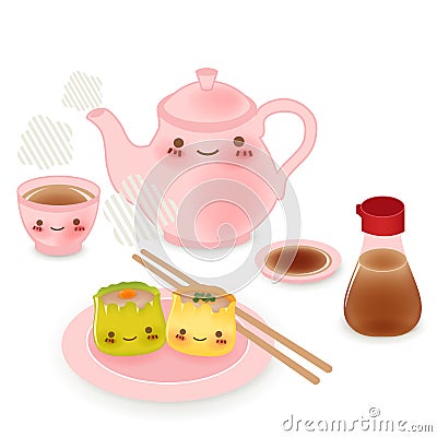 Cute Dim sum Stock Photo