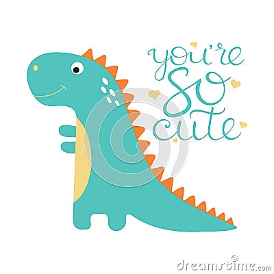 Cute dino illustration Vector Illustration