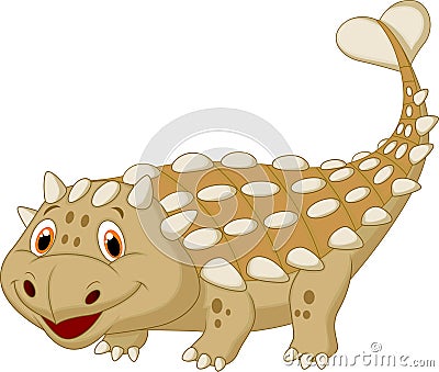 Cute dinosaur ankylosaurus cartoon Vector Illustration