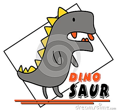 Cute dinosaur vector design Stock Photo