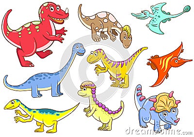 Cute dinosaurs Vector Illustration