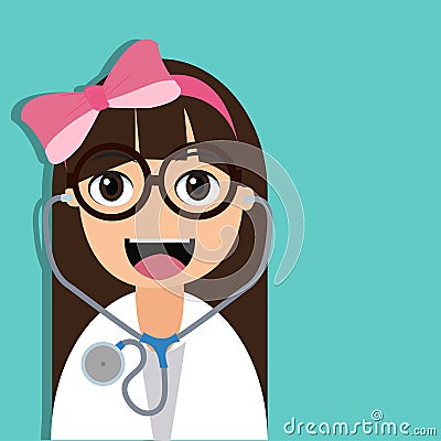 Cute Doctor cartoon character Vector Illustration