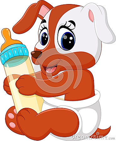 Cute dog cartoon Vector Illustration