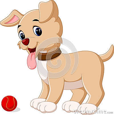 Cute dog cartoon Vector Illustration