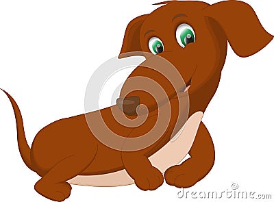 Cute dog cartoon Vector Illustration