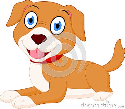 Cute dog cartoon Vector Illustration