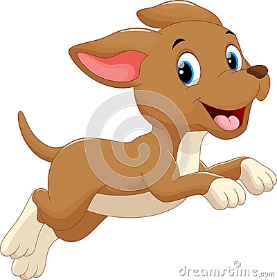 Cute dog cartoon running Cartoon Illustration