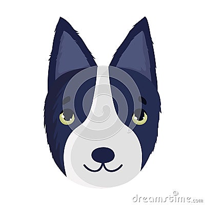 Cute dog face little mascot cartoon character pets Vector Illustration