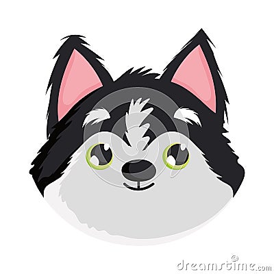 Cute dog face little mascot cartoon character pets Vector Illustration