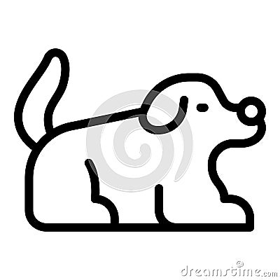 Cute dog home play icon outline vector. Course training Vector Illustration