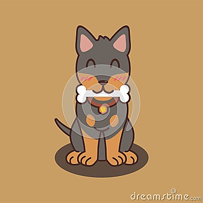 Cute dog illustration puppy isolated Cartoon Illustration