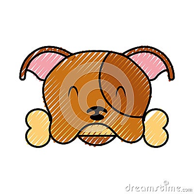 Cute dog mascot with bone Vector Illustration