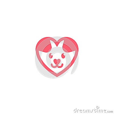 Cute dog puppy love logo Stock Photo