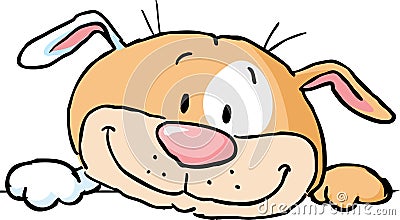 Cute dog puppy peeking - vector illustration Vector Illustration