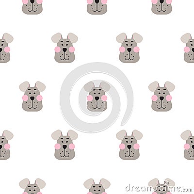 Cute dog seamless pattern cartoon design vector. Vector Illustration