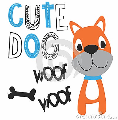 cute dog woof print vector art Vector Illustration