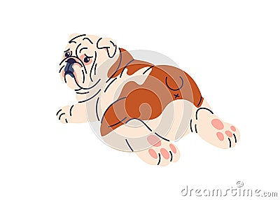 Cute dogs back, butt. Funny puppy lying, relaxing. Adorable canine animal in amusing pose. Lovely sweet spotted doggy of Vector Illustration