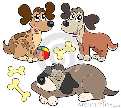 Cute dogs collection Vector Illustration