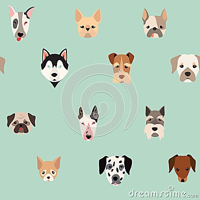 Cute dogs vector pattern Vector Illustration