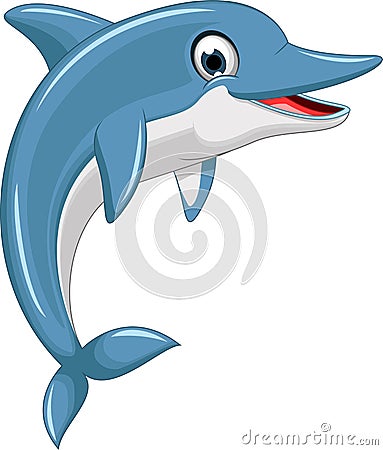 Cute dolphin cartoon jumping Stock Photo