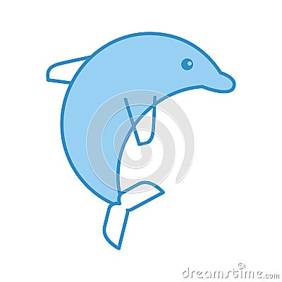 Cute dolphin isolated icon Vector Illustration