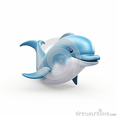 Cute Dolphin Smiling In Lively 3d Animation Style Stock Photo