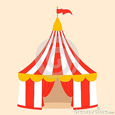 cute doodle circus tent Vector Illustration