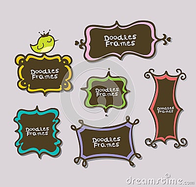 Cute doodle frames Vector Illustration