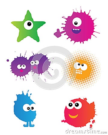 Cute doodle monsters Vector Illustration