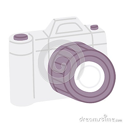 cute doodle photo camera Vector Illustration