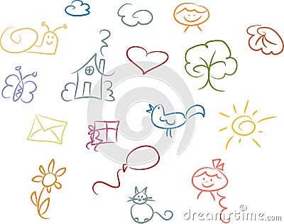 Cute Doodle Set Vector Illustration