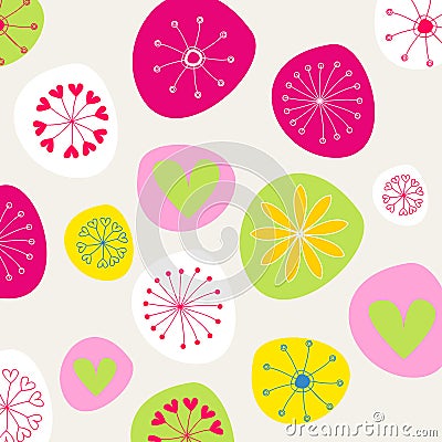 Cute doodle spring background illustration Vector Illustration