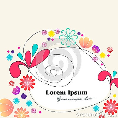 Cute doodle spring background illustration Vector Illustration