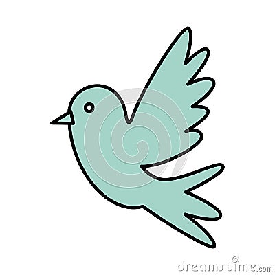 Cute dove flying icon Vector Illustration