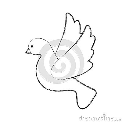 cute dove flying icon Cartoon Illustration