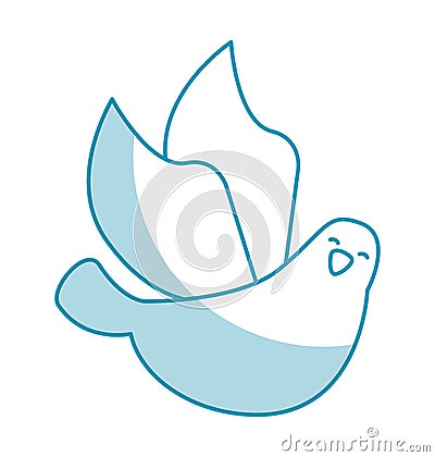 Cute dove flying icon Vector Illustration