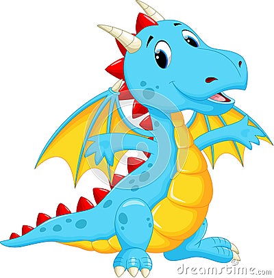 Cute dragon cartoon Cartoon Illustration