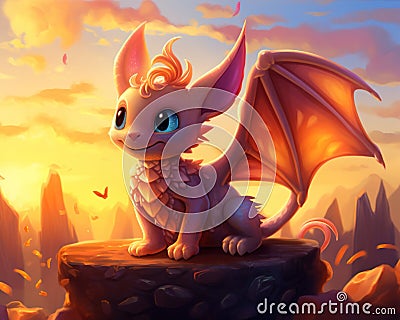 The cute dragons were created using tools. Stock Photo