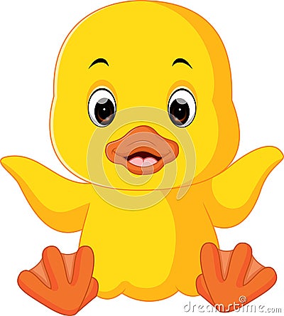 Cute duck cartoon Vector Illustration