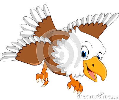 Cute eagle cartoon Vector Illustration