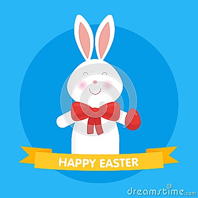 Cute Easter bunny illustration. Cartoon Illustration