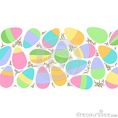 Cute Easter Eggs geometric abstract background in flat minimalism style Vector Illustration