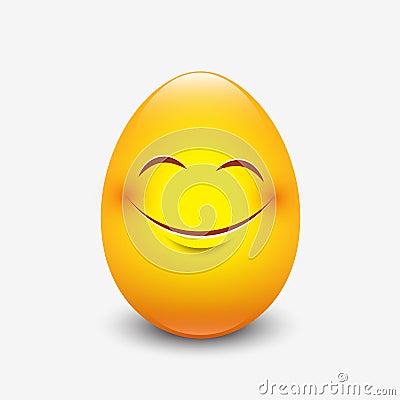 Cute Easter emoticon, emoji - egg - vector illustration Vector Illustration