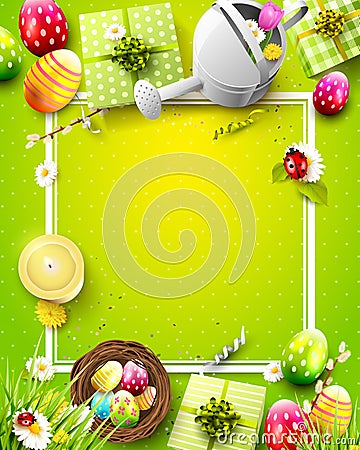 Cute Easter template Vector Illustration