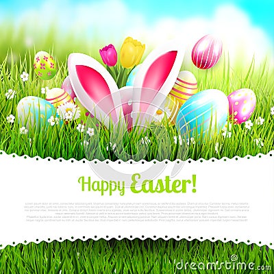 Cute Easter template Vector Illustration