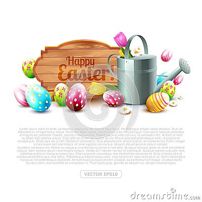 Cute Easter template Vector Illustration