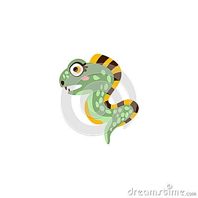 Cute eel fish, funny sea creature hand drawn vector Illustration Vector Illustration