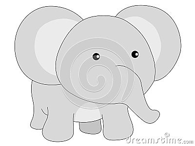 Cute Elephant Vector Illustration