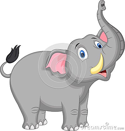 Cute elephant cartoon Vector Illustration